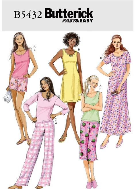 Womens Easy Nightgown Pattern Easy Pajamas Pattern Sleep Shirt