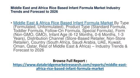 PPT Middle East And Africa Rice Based Infant Formula Market