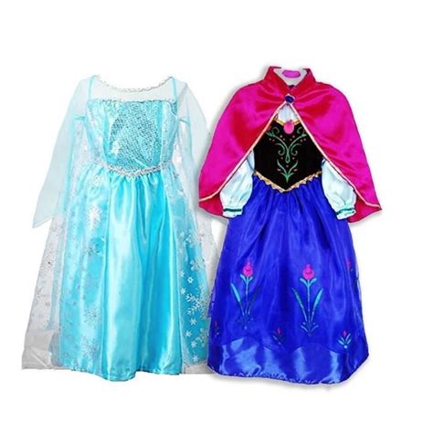 Deux Robe Elsa Anna D Guisement Reine Neiges Deux Robes Costume De