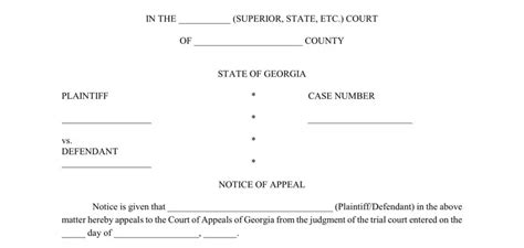 Notice Appeal Georgia Form Fill Out Printable Pdf Forms Online