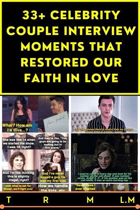 A Poster With The Words 3 Celebrity Couples Interview Moments That Restored Our Faith In Love