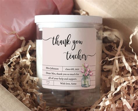 Thank You Teacher Candle T Nursery Teacher T Candle Etsy