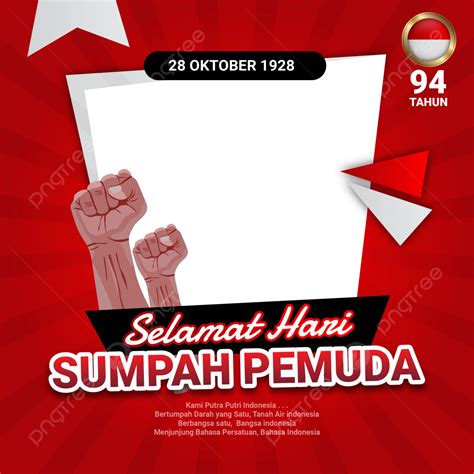 Gambar Twibbon Hari Sumpah Pemuda Dengan Latar Belakang Tangan Dan