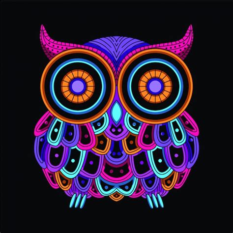 Premium Vector Glow In The Dark Decorative Owl