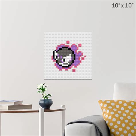 Pokemon Gastly Pixel Art Wall Poster Build Your Own With Bricks Brik