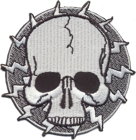 Skull Totenkopf Lightning Aufnäher Aufbügler Biker Chopper