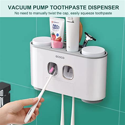 Toothbrush Holder Bathroom Wall Mounted Automatic Toothpaste Dispenser Squeezer Hanging