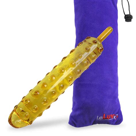 LeLuv Mini Corn On The Cob Dildo Nubby Texture Glass With Premium Padded Pouch EBay