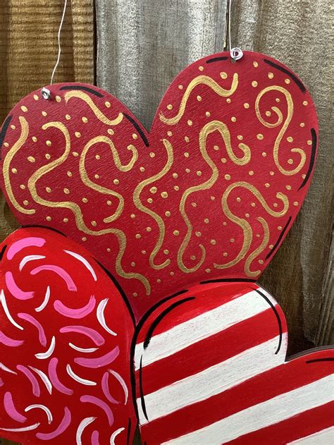 Heart Door Hanger Stacked Heart Door Hanger Whimsical Heart Etsy