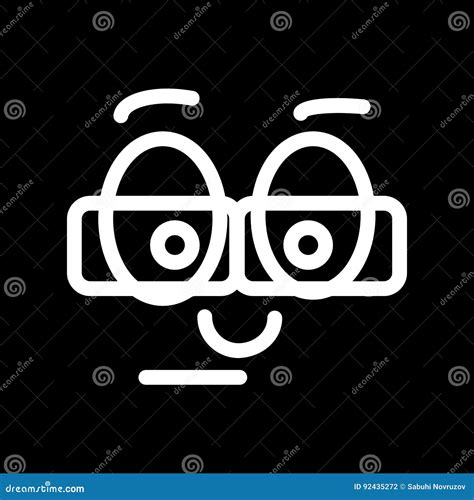 Nerd Emoticon Cartoon Vector 19160235