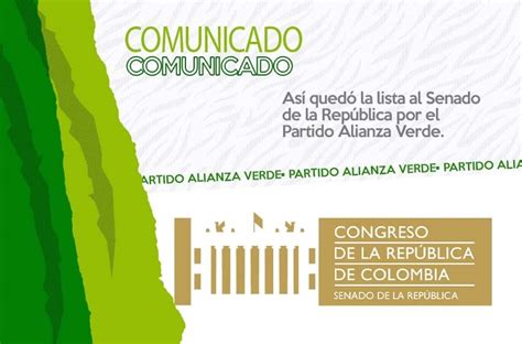 Así quedó la lista al Senado de la República por el Partido Alianza Verde