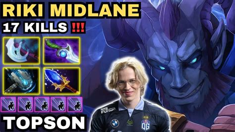 TOPSON Riki Midlane Highlights 7 34 17 KILLS Meteor Hammer 1st ITEM