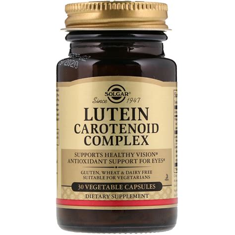 Solgar, Lutein Carotenoid Complex, 30 Vegetable Capsules - iHerb