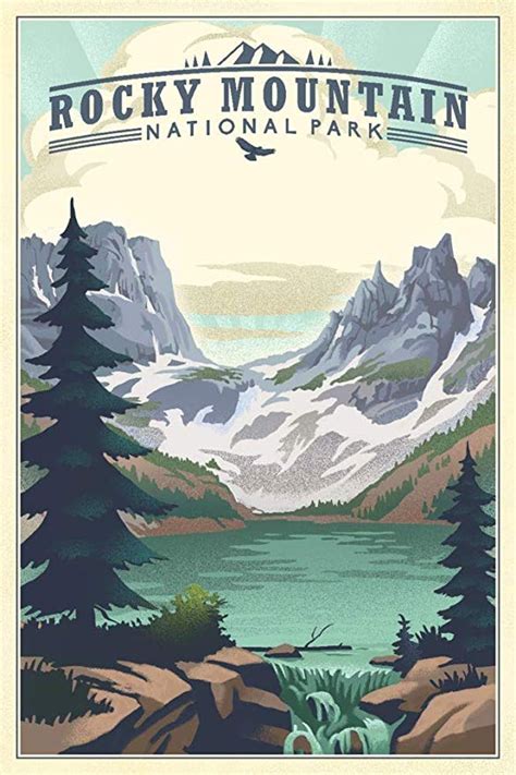 Rocky Mountain National Park Poster 16x24 Inch Giclee Art Print