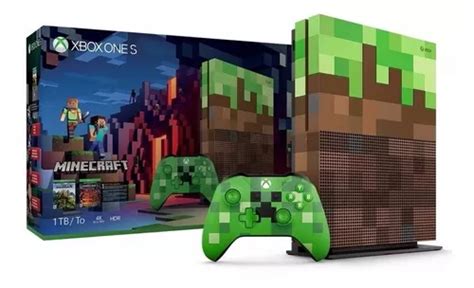 Microsoft Xbox One S 1tb Minecraft Limited Edition Color Verde Y Marron Mercadolibre