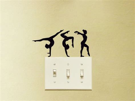 Gymnastics Vinyl Decal Stickers Set Of 3 Dancers Wall Decals Etsy