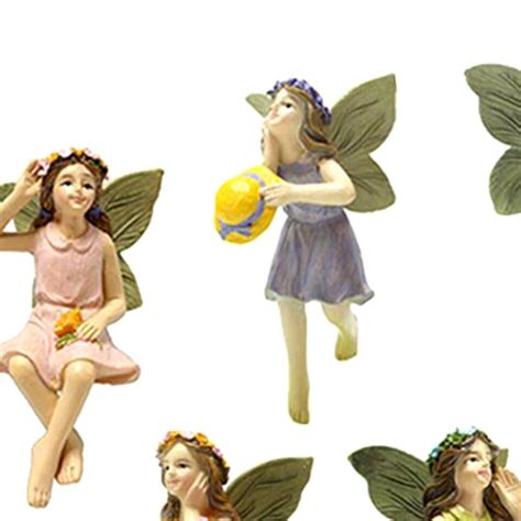 5x Fairies Statue Set Planter Resin Diy Landscape Scenes Miniature Accessories Ebay