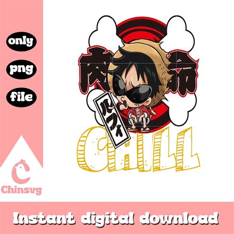 Funny luffy chill font design png, one piece anime png – Chinsvg