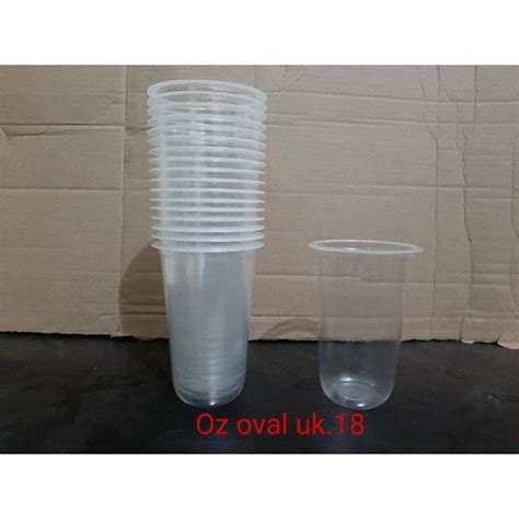 Jual Gelas Plastik Oval Oz Tebal Oz Pp Cup Plastik Isi Pcs