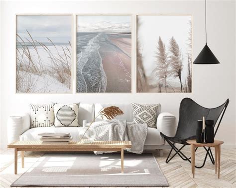 Coastal Print Set Of 3 Prints Boho Decor Beach Wall Art Etsy España