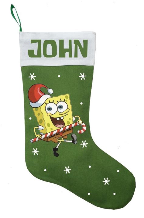 Spongebob Christmas Stocking Personalized Spongebob Christmas Stocking