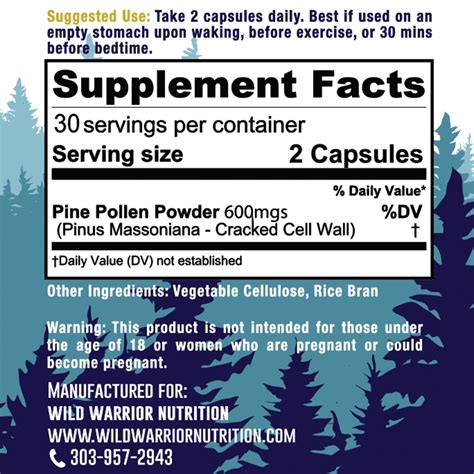 Buy Pine Pollen Herbal Capsules Wild Warrior Nutrition