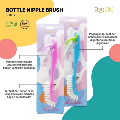 Jual Ryujin Bottle And Nipple Brush Sikat Botol Bayi In Biru