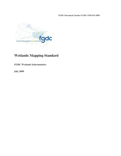 Pdf Wetlands Mapping Standard The Federal Geographic Data