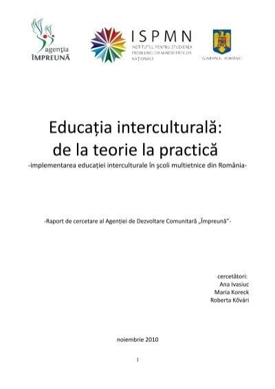 Educa Ia Intercultural De La Teorie La Practic Ardor