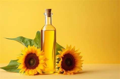 Sementes De Girassol E Garrafa De óleo De Girasol Ao Lado De Um