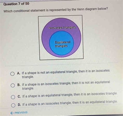 Solved Question 7 Of 50 Which Conditional Statement Is Represented By