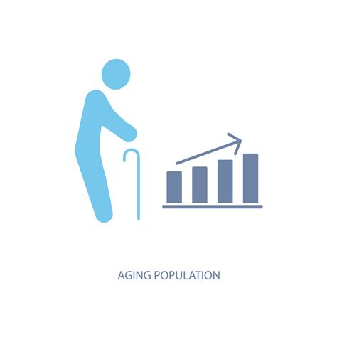 aging population concept line icon. Simple element illustration. aging