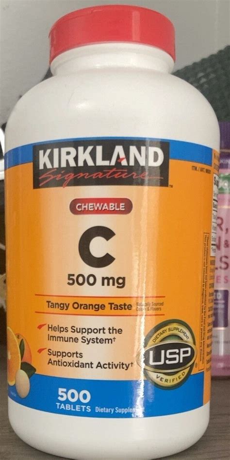 Kirkland Vitamin C Tangy Orange Chewable Tablets