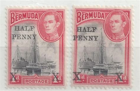 Bermuda George V Half Pence Surch Examples Mm Picclick Uk