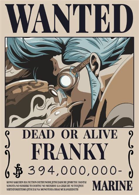 One Piece Franky Wanted Poster