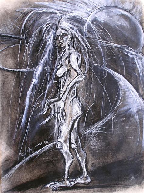 Maiden Of The Wind Drawing By Kenneth Agnello Fine Art America