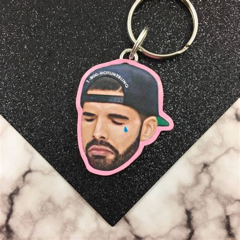 Drake Keychain 1 800 Hotline Bling Hotline Bling Face Keychains Celebrity Keychains