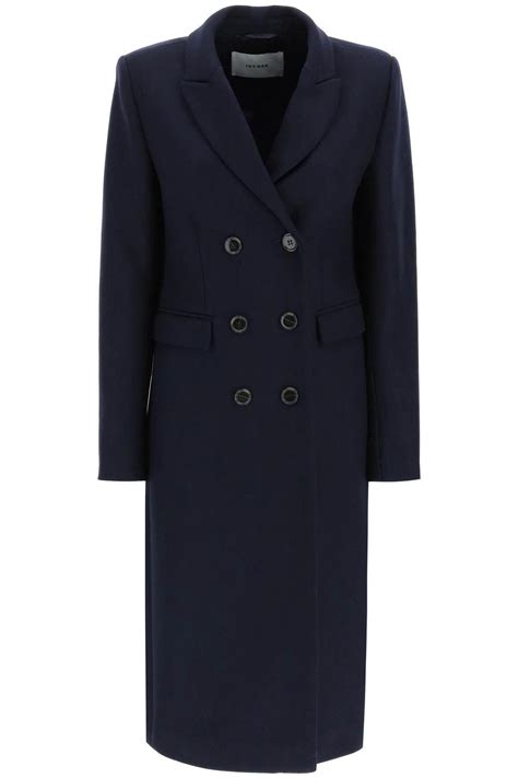 IVY OAK Double Breasted Celina Coat Blue Editorialist