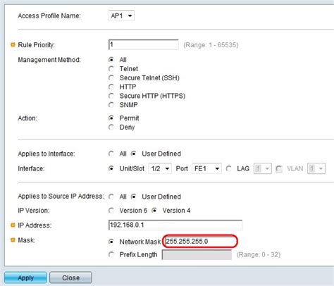 Management Access Method Profile Rules Configuration On Sx500 Series