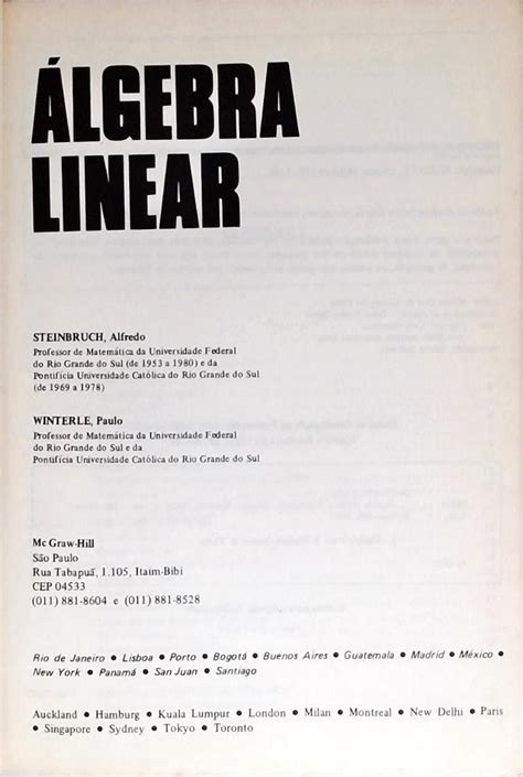 Álgebra Linear e Geometria Analítica Alfredo Steinbruch Traça