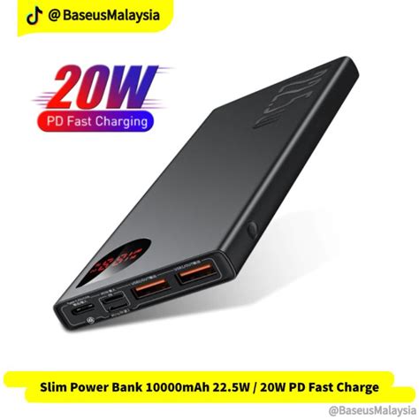 Baseus Malaysia Power Bank Adaman Metal Digital Display 10000mAh 22 5W