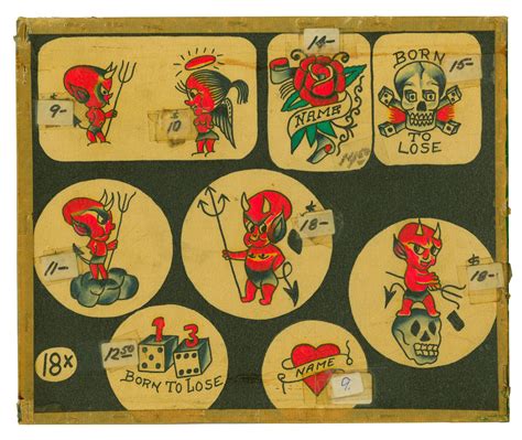 Lot Hot Stuff Devil Tattoo Designs By Bert Grimm California Ca 1950