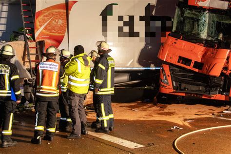 Unfall auf A5 bei Gießen Vollsperrung nach tödlichem Lastwagen Crash