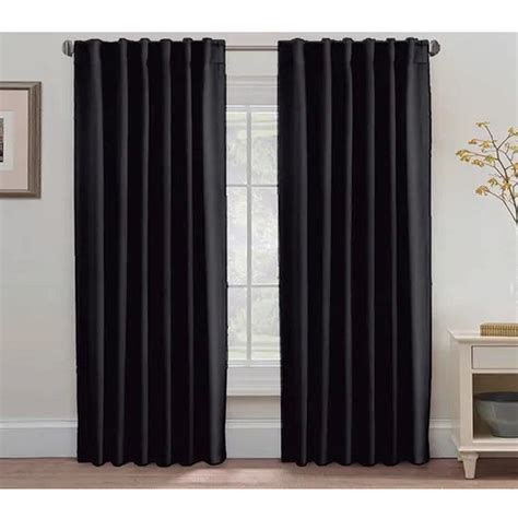 Set X2 Cortinas Blackout Negro 140x220 Cm Fielderstadt Easy