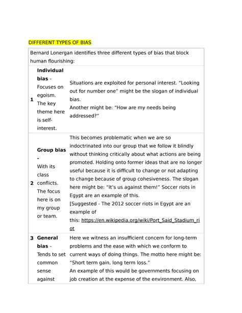 Lesson Theo Part Different Types Of Bias Bernard Lonergan