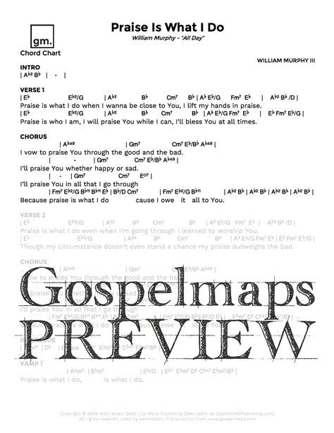 Gospelmaps | Praise Is What I Do - William Murphy, All Day | Rhythm ...