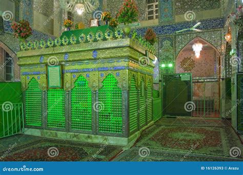 Interior of Shia Mosque in Yazd Stock Image - Image of flowers, coffin ...