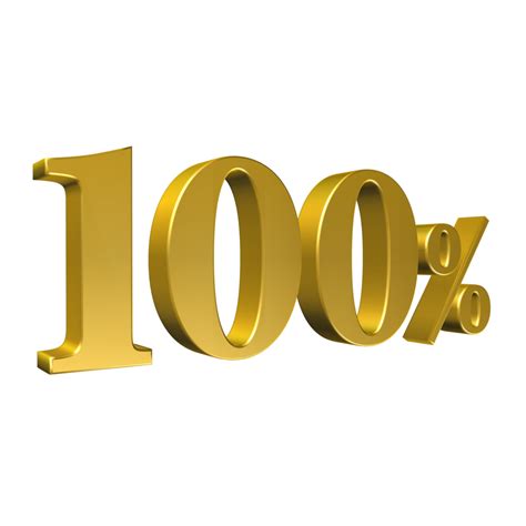 100 Procent Guld Nummer Hundra 3d Rendering 8506514 Png