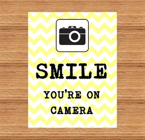 Free Printable Smile You Re On Camera Sign Printable Printable Word