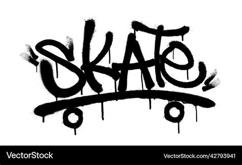 Sprayed Skate Font Graffiti With Overspray Vector Image